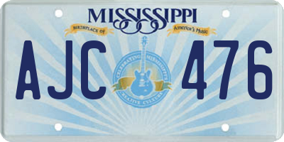 MS license plate AJC476