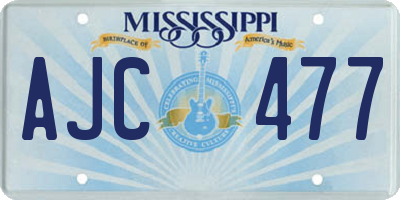 MS license plate AJC477