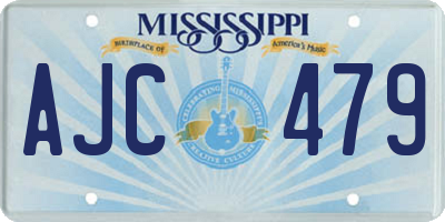 MS license plate AJC479