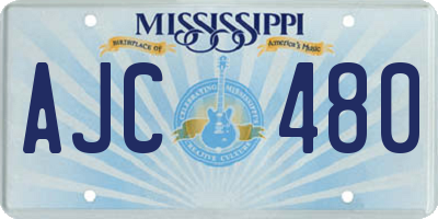 MS license plate AJC480