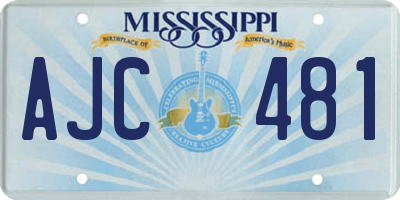 MS license plate AJC481