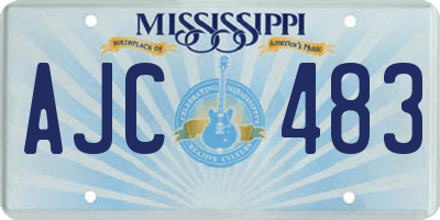 MS license plate AJC483