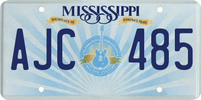 MS license plate AJC485