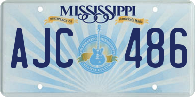 MS license plate AJC486