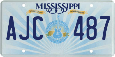 MS license plate AJC487
