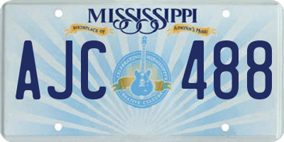 MS license plate AJC488
