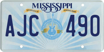 MS license plate AJC490