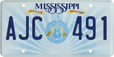 MS license plate AJC491