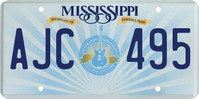 MS license plate AJC495