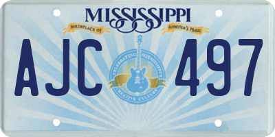 MS license plate AJC497