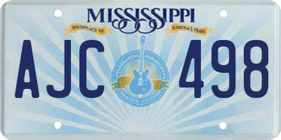 MS license plate AJC498