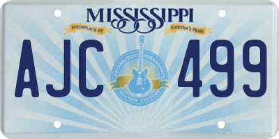 MS license plate AJC499