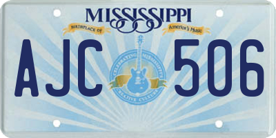 MS license plate AJC506