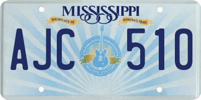 MS license plate AJC510