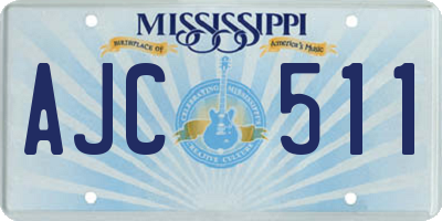 MS license plate AJC511