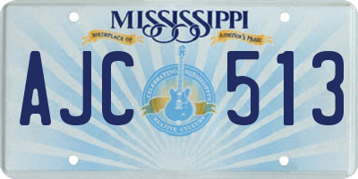 MS license plate AJC513