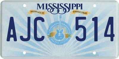 MS license plate AJC514
