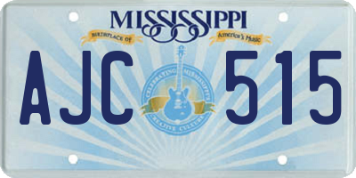 MS license plate AJC515