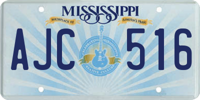 MS license plate AJC516