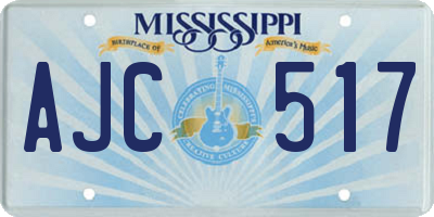 MS license plate AJC517