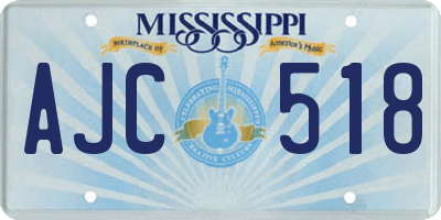 MS license plate AJC518