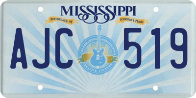 MS license plate AJC519