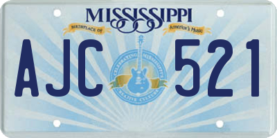 MS license plate AJC521