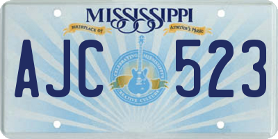 MS license plate AJC523