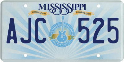 MS license plate AJC525