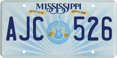 MS license plate AJC526