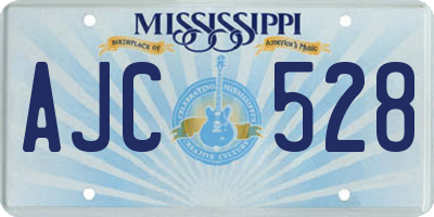 MS license plate AJC528
