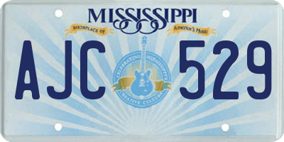 MS license plate AJC529