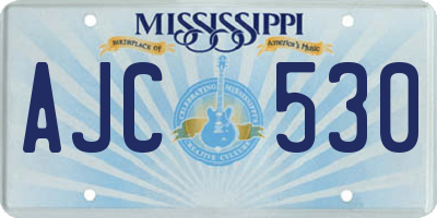 MS license plate AJC530