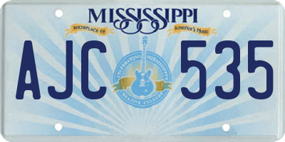 MS license plate AJC535