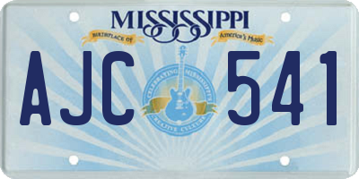 MS license plate AJC541