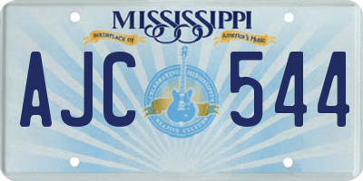 MS license plate AJC544