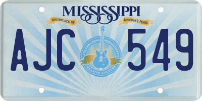 MS license plate AJC549