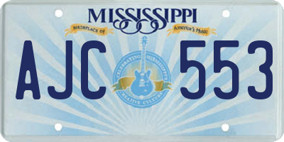 MS license plate AJC553