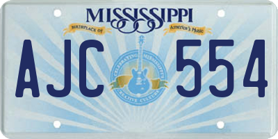 MS license plate AJC554