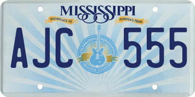 MS license plate AJC555