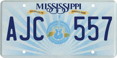 MS license plate AJC557