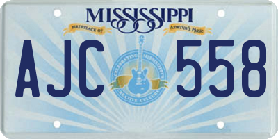 MS license plate AJC558