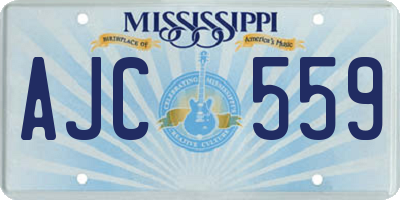 MS license plate AJC559