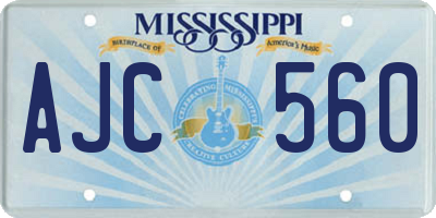 MS license plate AJC560