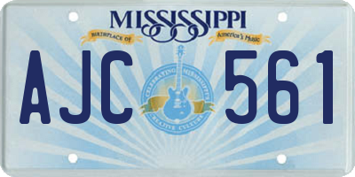 MS license plate AJC561