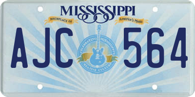 MS license plate AJC564