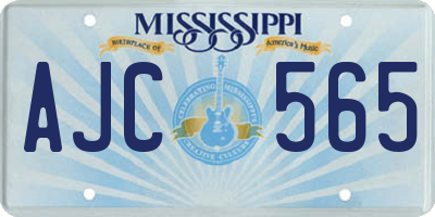 MS license plate AJC565