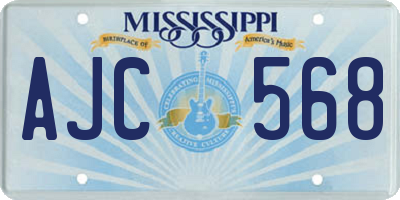 MS license plate AJC568
