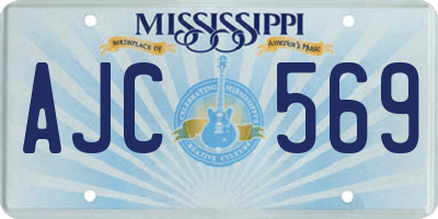 MS license plate AJC569