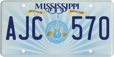 MS license plate AJC570